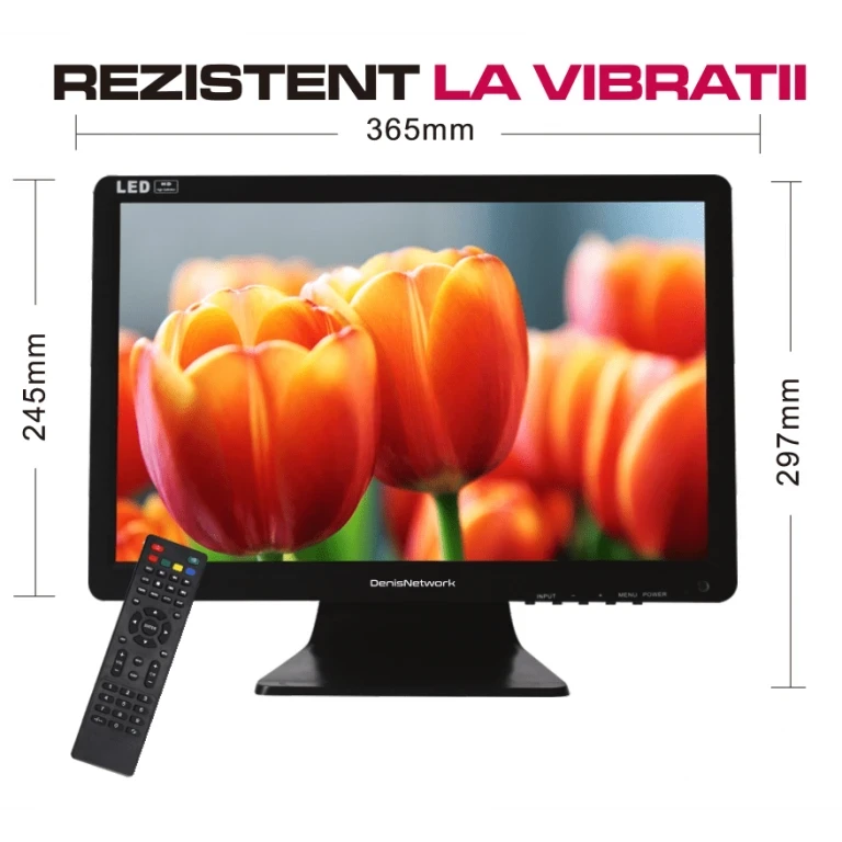 RESIGILAT - Televizor mic auto ⛞40cm 12v Tv LED 12/24v - Televizor 12V pentru rulotă, camion, camping, baterii cu panou solar